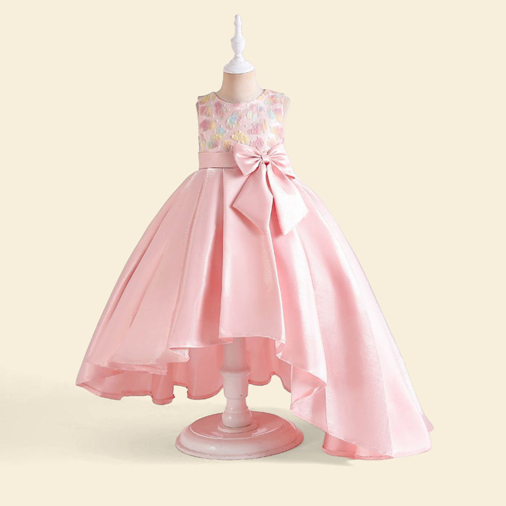 Girls Heart Applique Fit & Flare Party Wear Dress Party Dresses Pink 4-5 Y 
