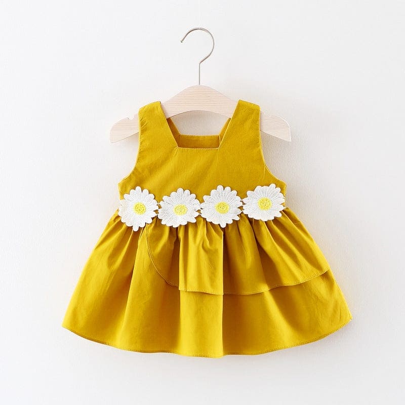 Girls Casual Dress with Flower Motif Casual Dresses