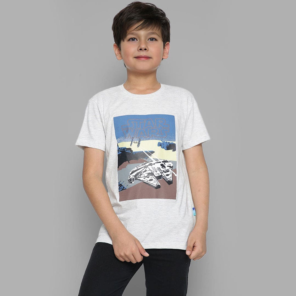 Boys Graphic Print Short Sleeves T-shirt Tshirts White 3-4 Y 