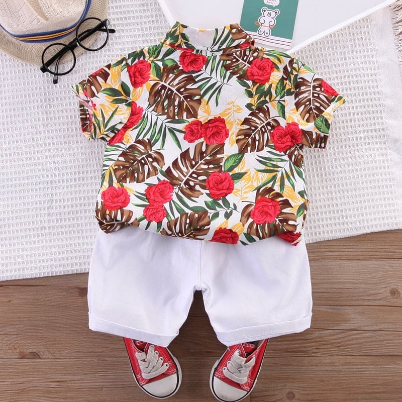 Boys Floral Printed Two Piece Set Sets Style 2 1-2 Y 