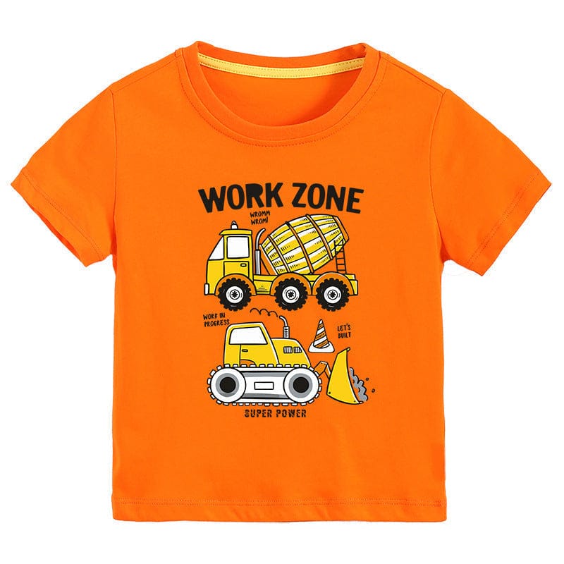 Boys Tshirt with Truck & Crane Print Tshirts