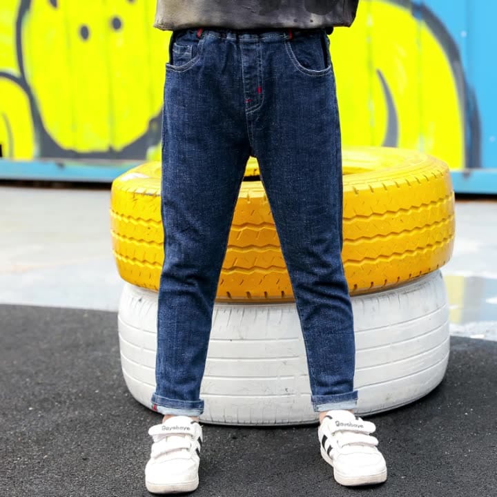 Boys Denim with Red Loops Jeans Dark Wash 4-5 Y 