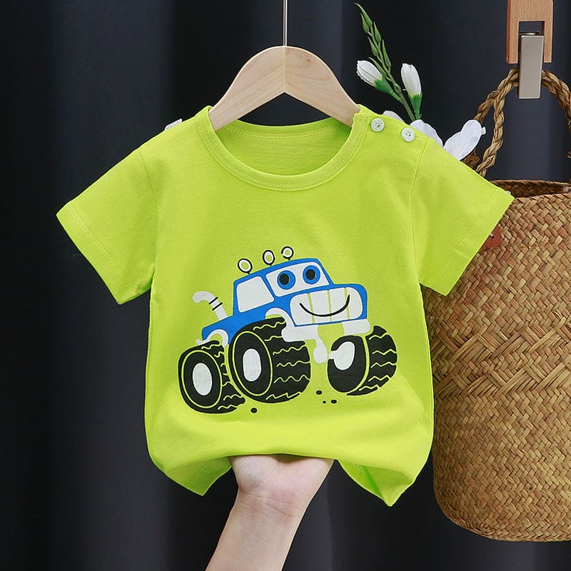 Boys Printed Short Sleeves T-shirt Tshirts Style 1 2-3 Y