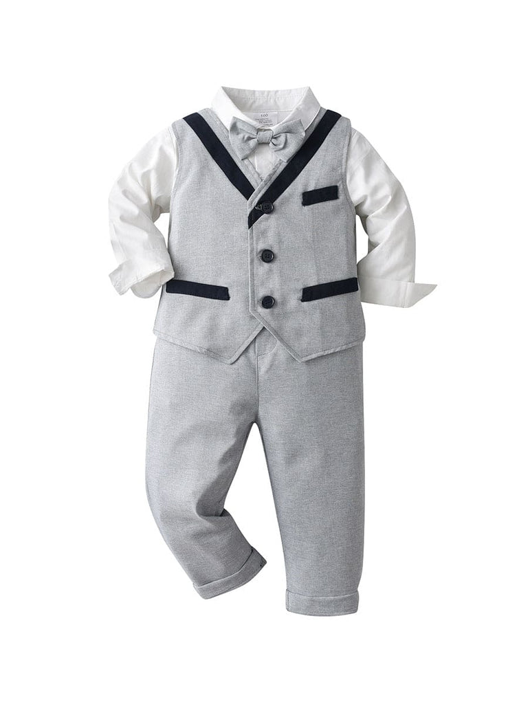 Boys Shirt & Trousers with Waistcoat 3pc. Suit Set 3 pc. Sets Grey 1-2 Y 
