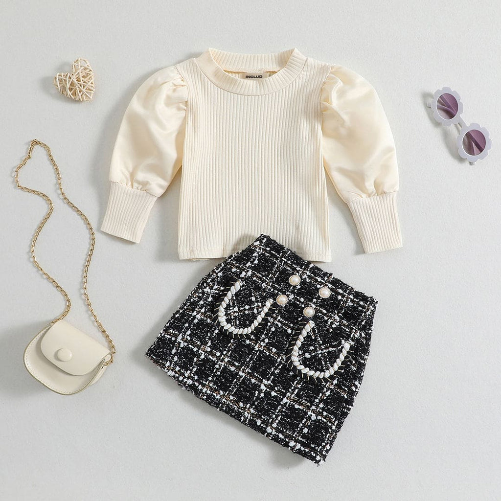 Girls Full Sleeves Top with Pencil Skirt Set Sets