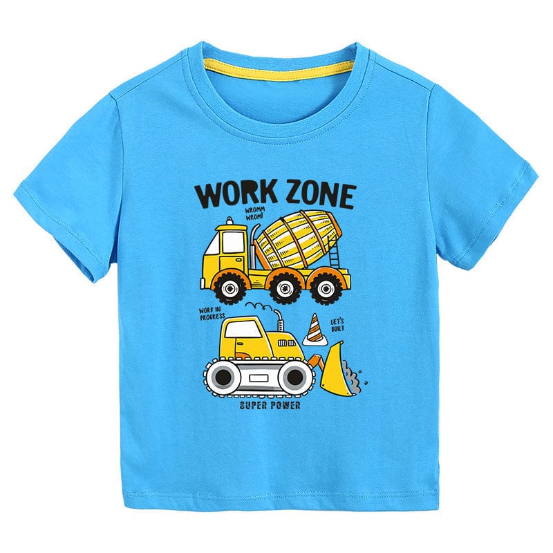 Boys Tshirt with Truck & Crane Print Tshirts