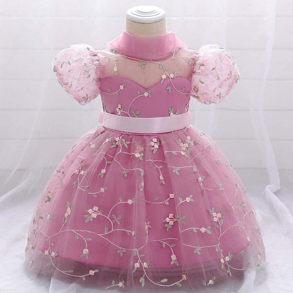Net Embroidery Dress Casual Dresses Pink 1-2 Y 
