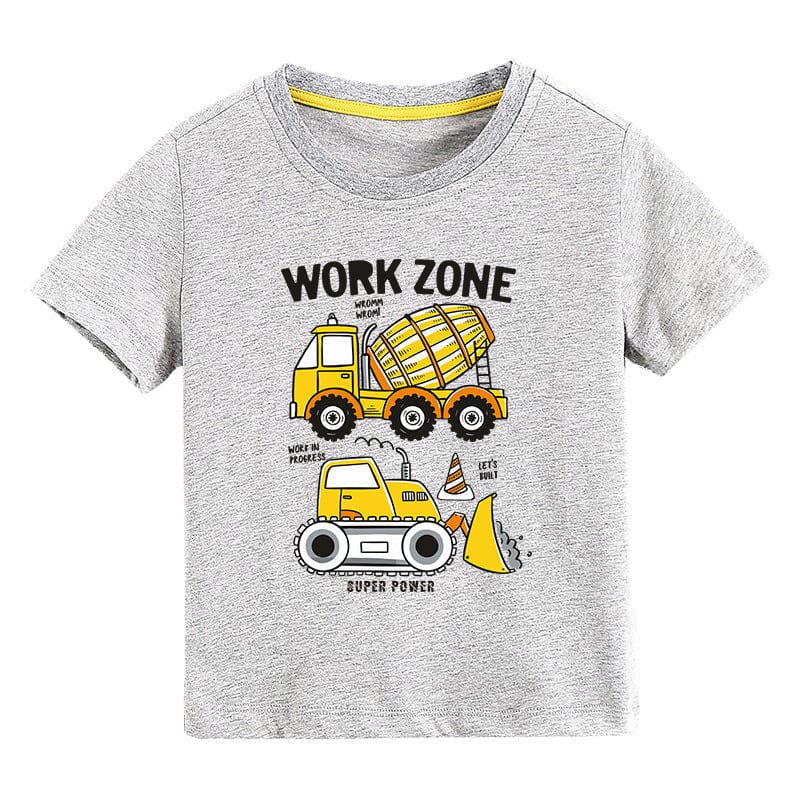 Boys Tshirt with Truck & Crane Print Tshirts