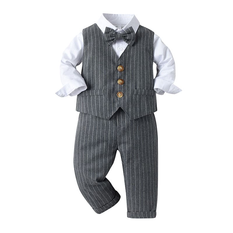 Boys Shirt with Striped Trousers & Waistcoat Set 3 pc. Sets