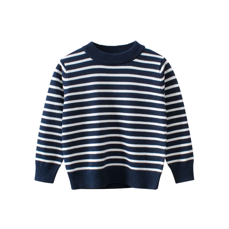 Boys Blue Long Sleeves Striped Sweatshirt Sweatshirts & Hoodies Navy 1-2 Y