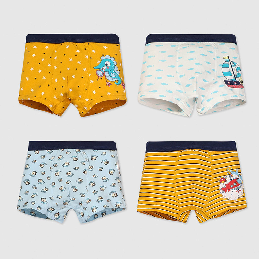 Boys 4 Piece Boxer Shorts Briefs Style 8 4-5 Y 