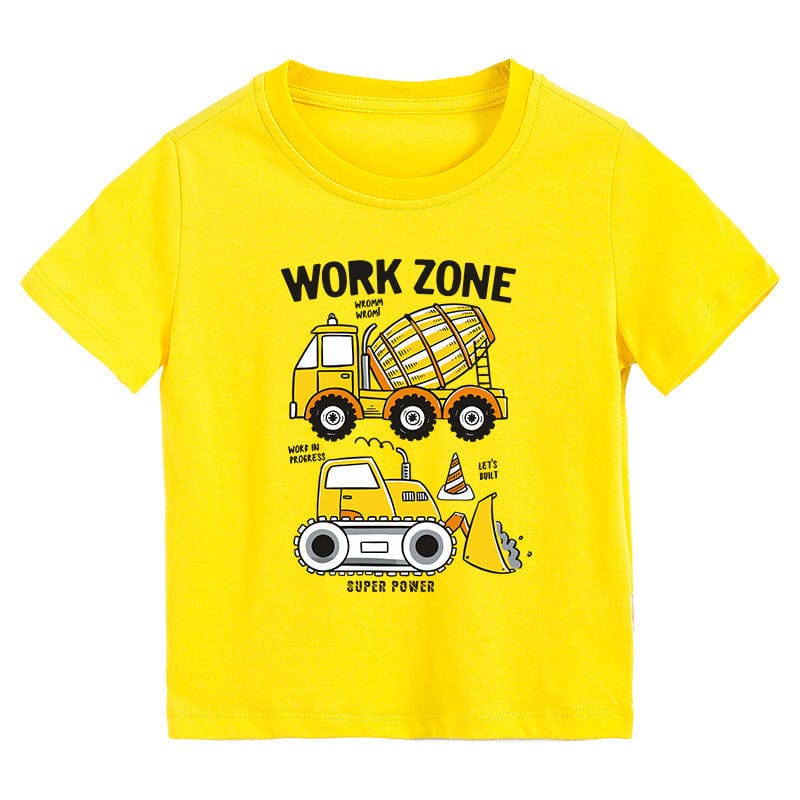Boys Tshirt with Truck & Crane Print Tshirts