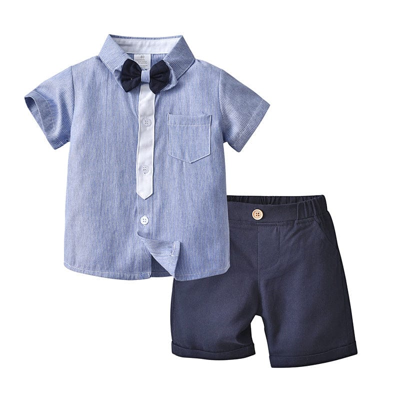 Boys Party Wear 2 Piece Set 2 pc. Sets Black shorts + dark blue shirt 1-2 Y 