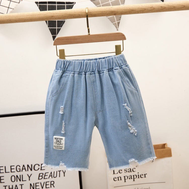 Elasticated Printed Shorts Shorts Denim With Fray 2-3 Y 