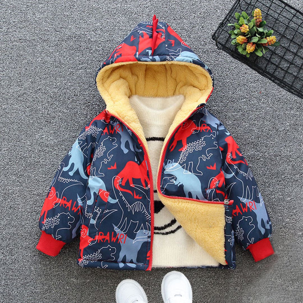 Boys Printed Full Sleeves Fleece Jacket Coats & Jackets Red 1-2 Y