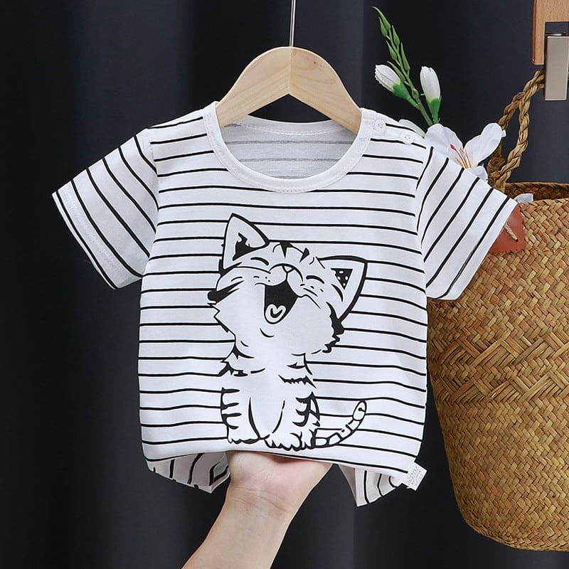 Boys Printed Short Sleeves T-shirt Tshirts Style 5 2-3 Y