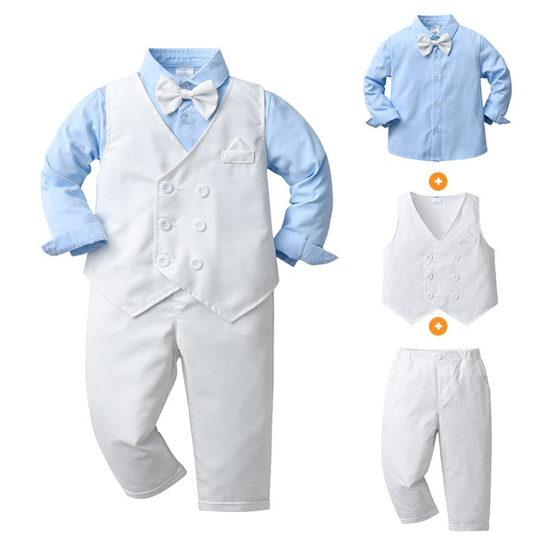 Boys Shirt with Trousers & Waistcoat 3pc. Set 3 pc. Sets Sky Blue 1-2 Y 