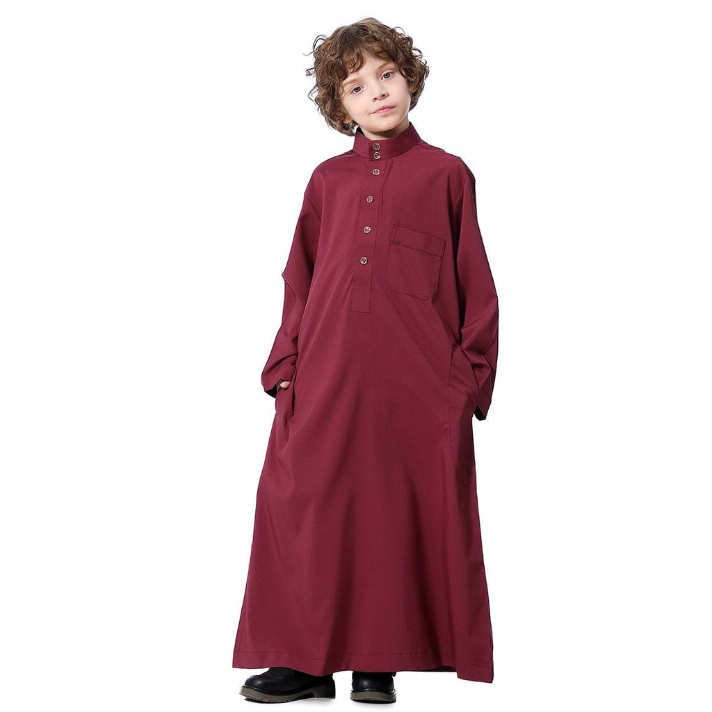 Boys Solid A-line Robe Sets Maroon 4-5 Y 