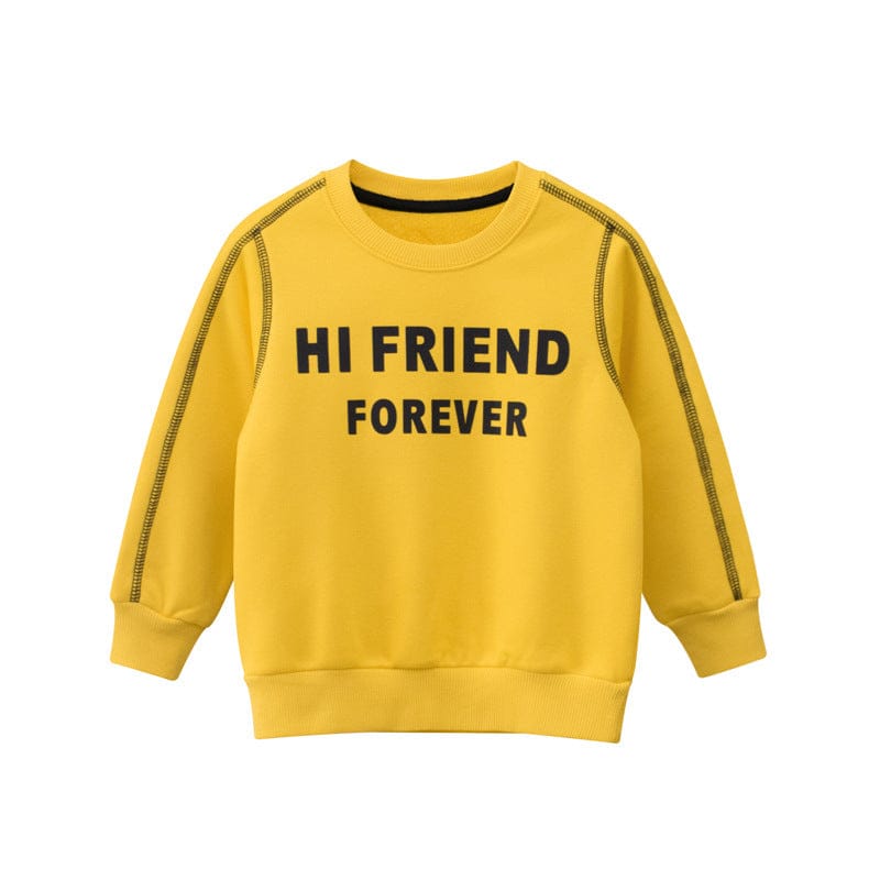 Boys Grey Long Sleeves Solid Sweatshirt Sweatshirts & Hoodies Yellow 1-2 Y 