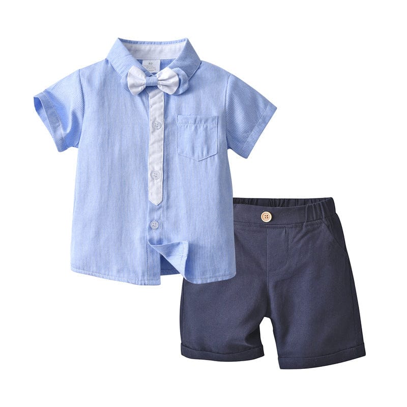 Boys Party Wear 2 Piece Set 2 pc. Sets Black shorts + light blue shirt 1-2 Y 