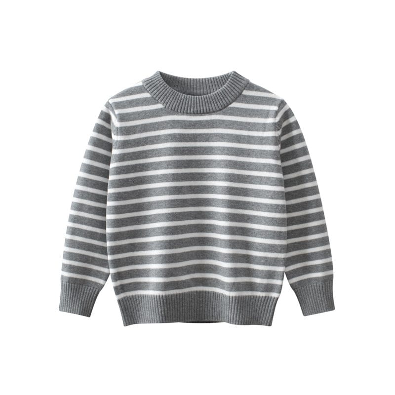 Boys Blue Long Sleeves Striped Sweatshirt Sweatshirts & Hoodies Grey 1-2 Y