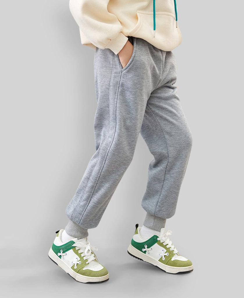 Boys Soild Color Track Pants Trackpants & Joggers Grey 2-3 Y 