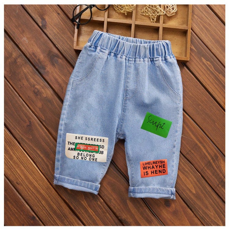 Boys Blue Conversational Above Knee Denim Shorts Shorts Navy Blue 2-3 Y 