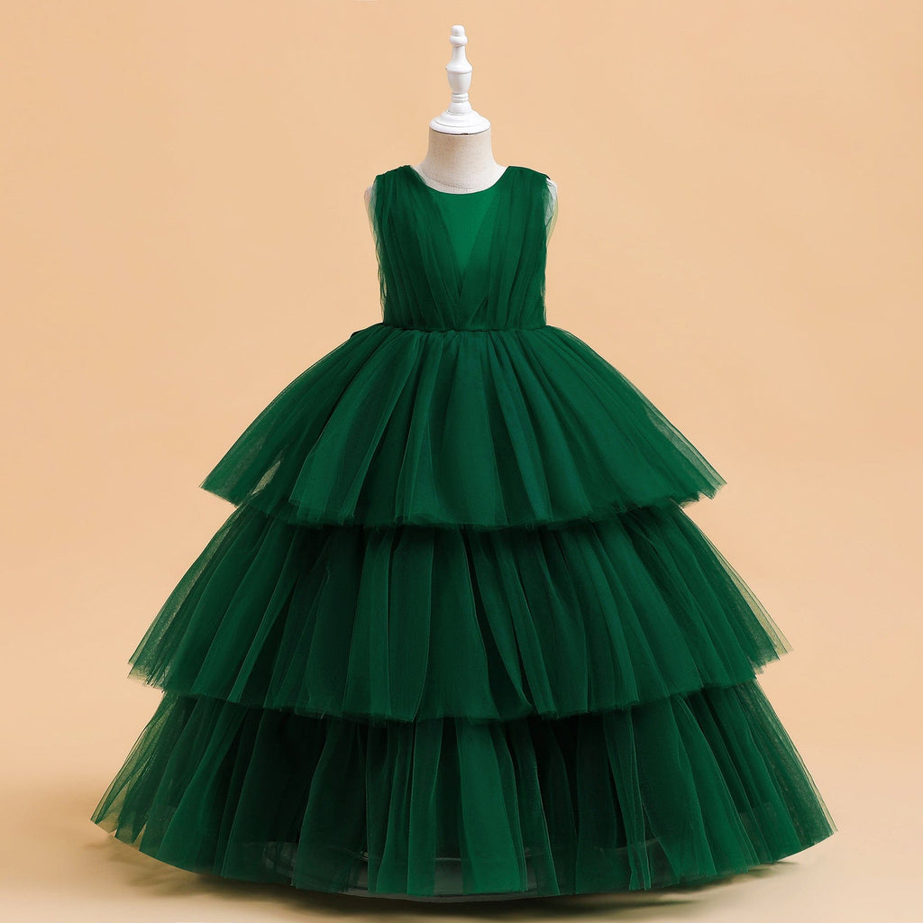 Party Wear Dress Casual Dresses Green 6-7 Y 