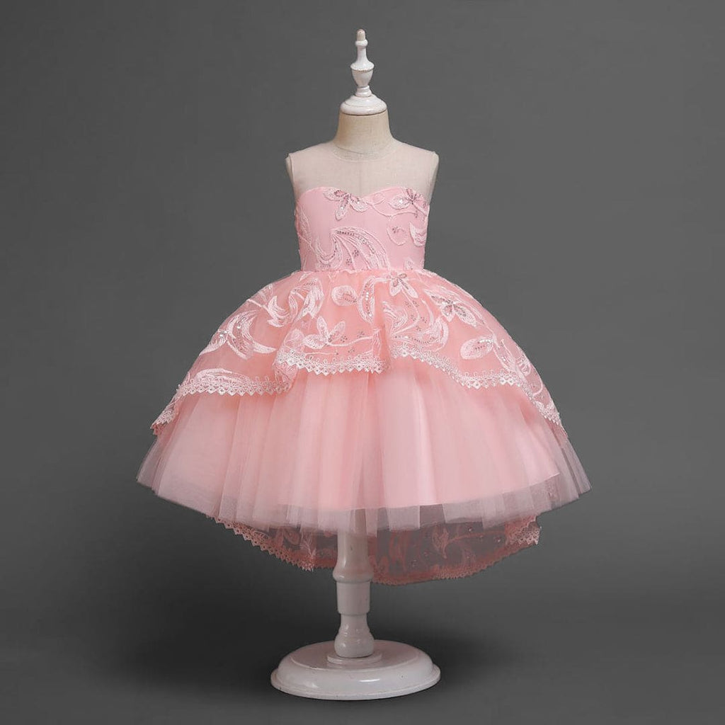 Girls Embellished Balloon Shape Party Wear Dress Party Dresses Light Pink 2-3 Y 
